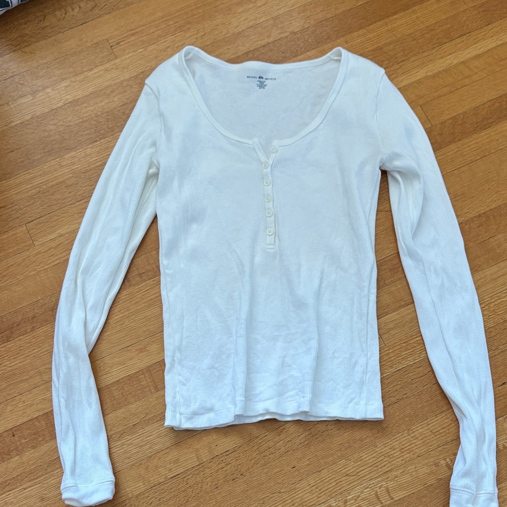 Brandy Melville Cream Long Sleeve Top